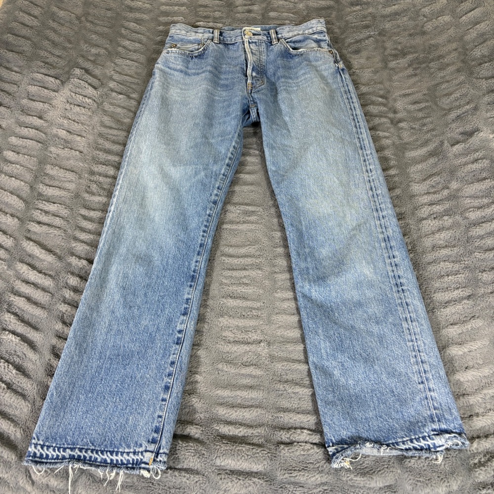 Moussy Vintage Light Blue Distressed Straight Leg Jeans Made in Japan Size 29